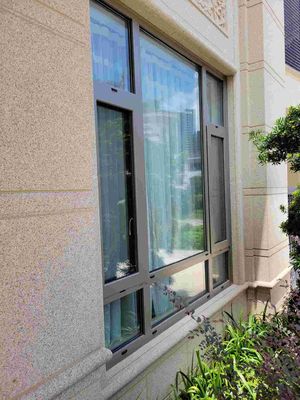 Double / Triple Glass Aluminum Casement Windows Customized Size