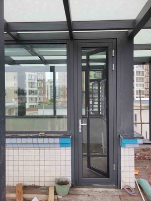 Powder Coated Aluminum Casement Doors Swing Opening 2mm 5 Years Warranty