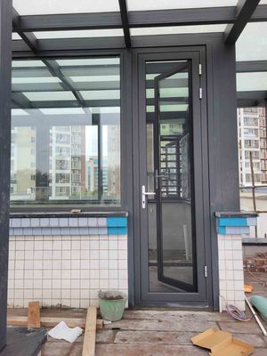 Powder Coated Aluminum Casement Doors Swing Opening 2mm 5 Years Warranty