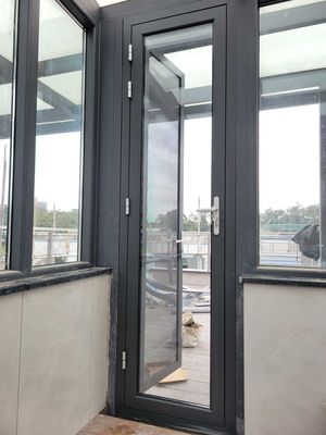 Powder Coated Aluminum Casement Doors Swing Opening 2mm 5 Years Warranty