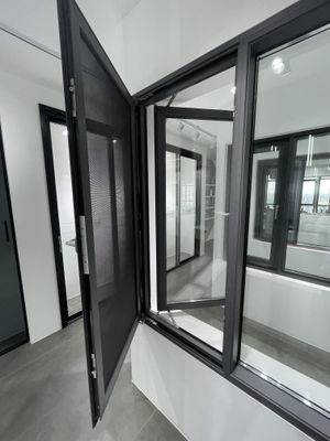 Powder Coated Aluminum Casement Windows Soundproof With EPDM / Silicone Sealant