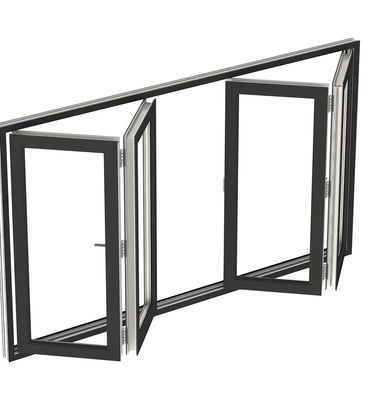 Modern Building Bi Fold Aluminium Windows Soundproof Folding Glass Windows